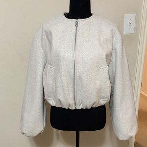 Zara Women's Light Gray Bomber Jacket